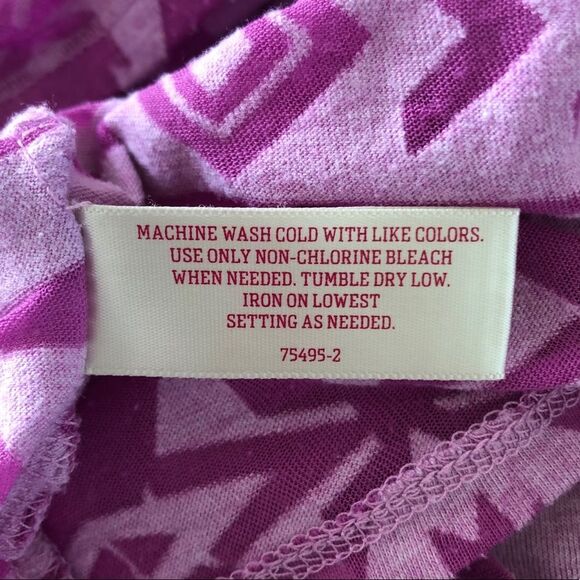 Arizona Jean Co. Aztec Tribal Print Purple Tee Shirt Size Large - Picture 4 of 4